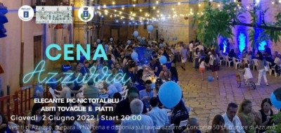 Giovedì 2 giugno 2022 ritorna la tradizionale ‘Cena Azzurra’