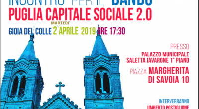 Bando Puglia capitale sociale 2.0: se ne parla a Gioia